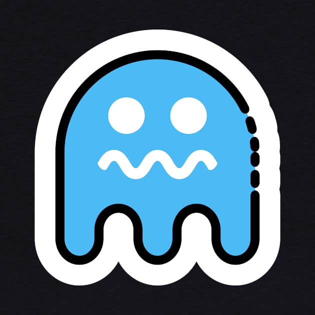 Blue Ghost // Line Art Sticker by Pulpixel